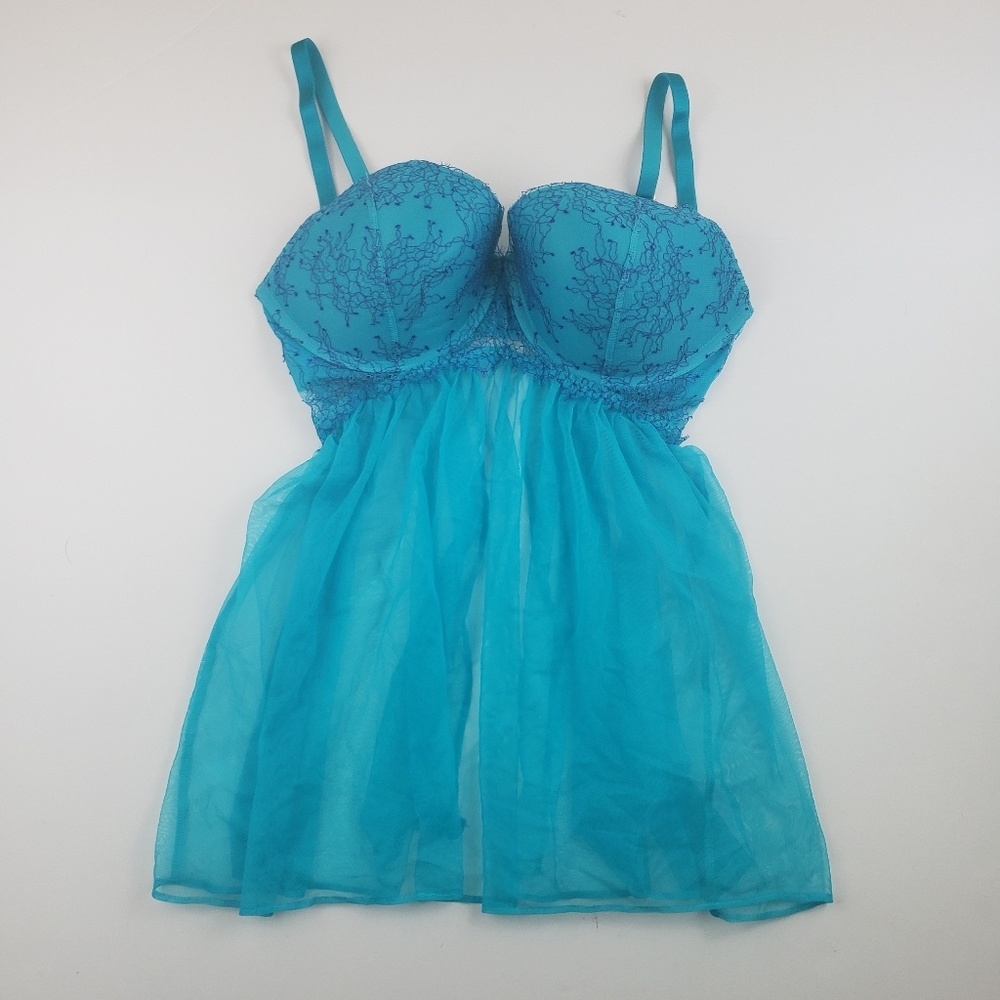 Victoria's secret Womens blue bra night gown lace